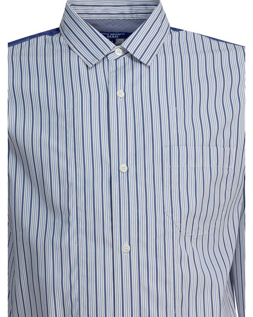 Junya Watanabe Blue Cotton Striped Shirt for men