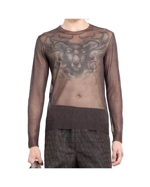 Valentino Black Semi-Transparent Sweater for men