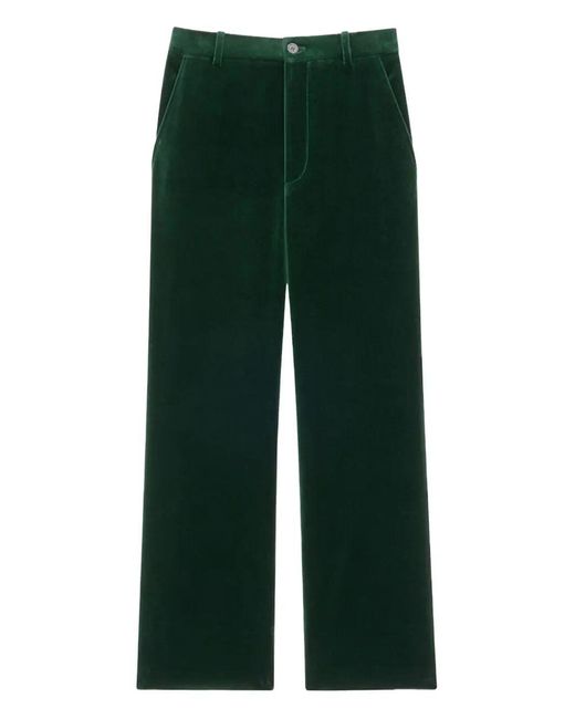 Saint Laurent Green Pantalon Velours Coton Vintage