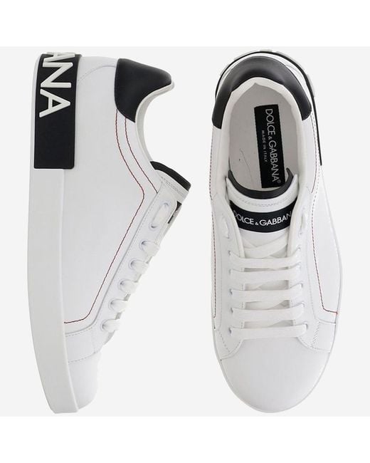 Dolce & Gabbana White Sneakers Portofino Calf Leather