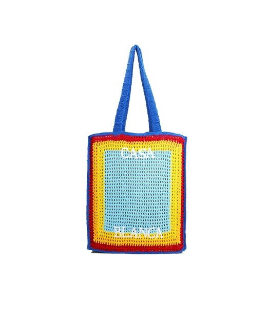 Tote bot di Logo Cotton all'uncinetto di Casablancabrand in Blue