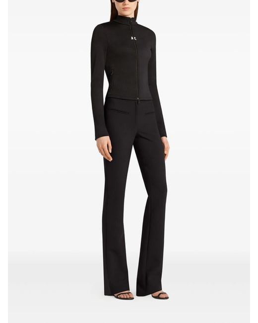 Courreges Black Biker Tracksuit Interlock Jacket