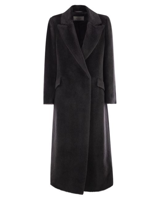 Peserico Black Long-Haired Coat
