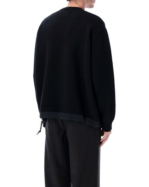 And Wander Black 65 Shetland Wool Sweater for men