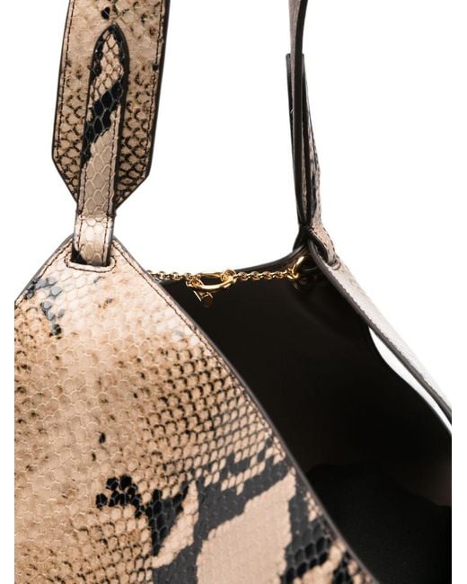 Khaite Metallic Lotus Small Leather Bucket Bag