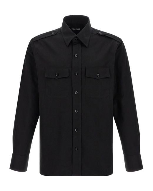 Military Camicie Nero-Uomo di Tom Ford in Black da Uomo