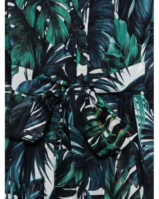 Samantha Sung Green Aster Cotton Midi Dress