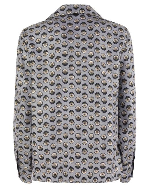Weekend by Maxmara Gray Weekend Max Mara Oncia Silk Twill Shirt