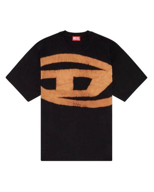 DIESEL Black T Boxt Bleach T -Shirt mit Druck