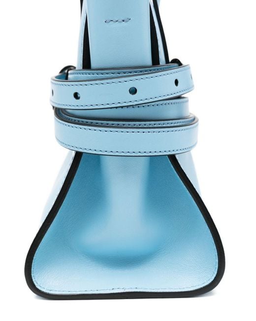 Moschino Blue Tie Me Small Leather Handbag