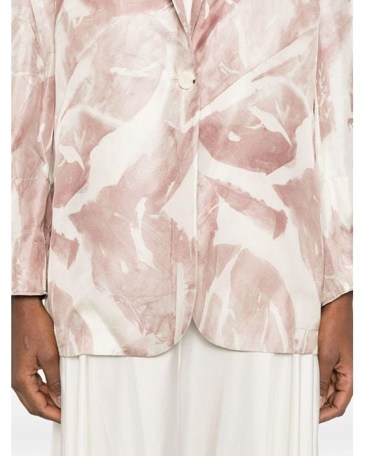Alysi Pink Printed Single-Breasted Jacket