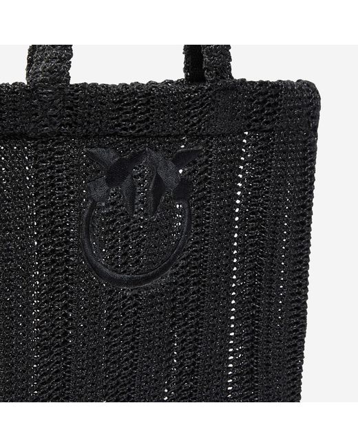 Pinko Black Easy Bast-Einkaufstasche