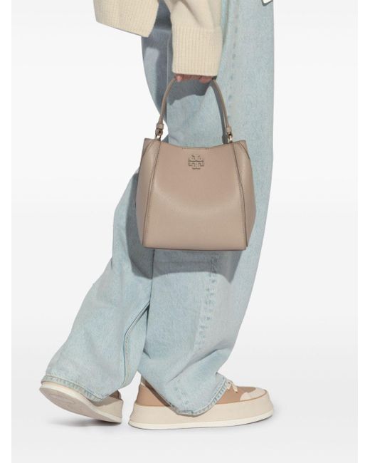 Tory Burch Natural Mc Graw Small Leder Eimerbeutel