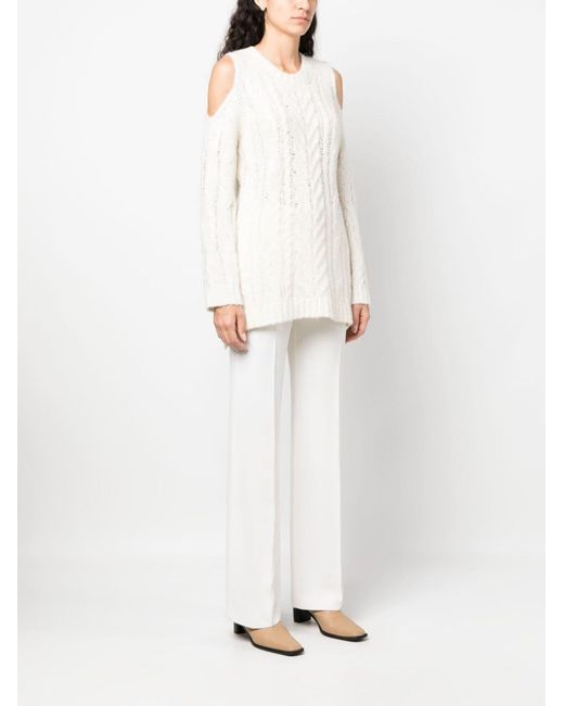 P.A.R.O.S.H. White Schulterfreier Pullover