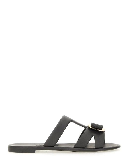 Ferragamo Black Solid New Vara Sandals
