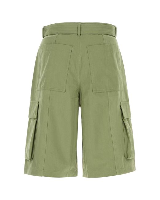 Maison Kitsuné Green Cotton Bermuda Shorts