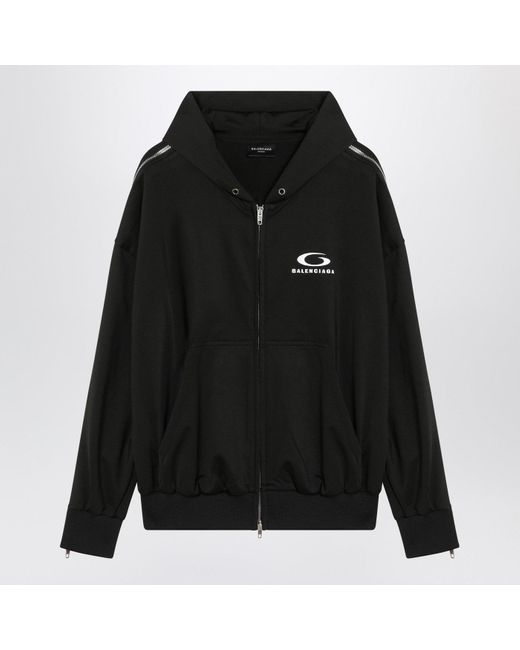 Balenciaga Black Zip Up Sweatshirt Loop Sports Icon