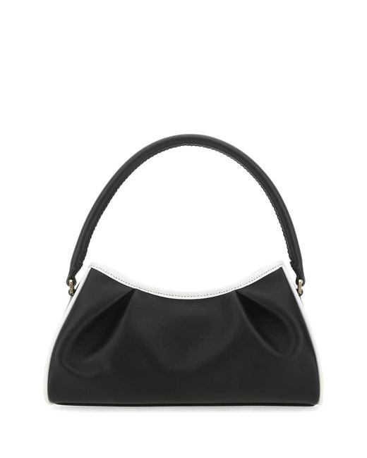 Elleme Black Two Tone Leather Dimple Moon Shoulder Bag for men