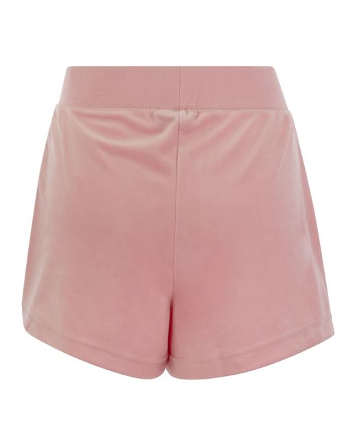 Pantalones cortos de terciopelo de alta costura Juicy Couture de color Pink