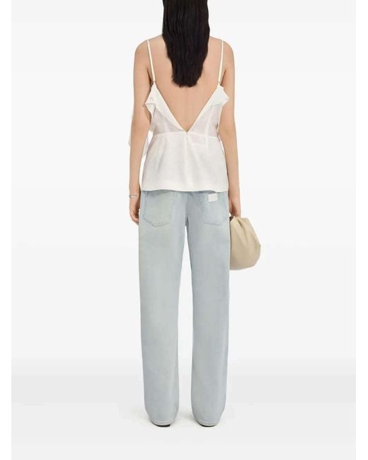 MM6 by Maison Margiela White Ruffled Top