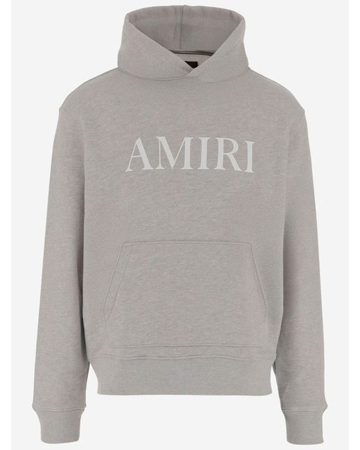 Felpa Di Cotone Con Logo di Amiri in Gray da Uomo