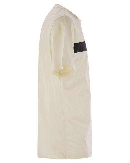 Camisa de algodón con logotipo de goma Moncler de hombre de color White
