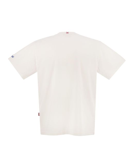 Mc2 Saint Barth White T-Shirt With Chest Print for men