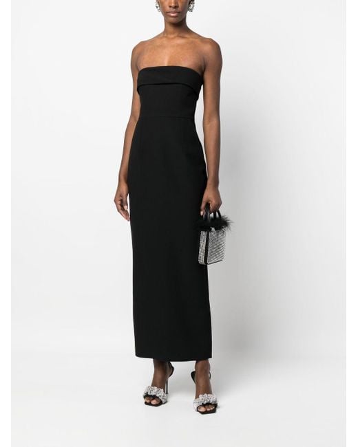 The New Arrivals Ilkyaz Ozel Black Strapless Evening Gown Long Dress