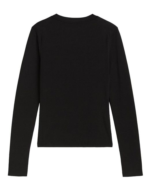 Theory Black Solid Crew Neck T-Shirt