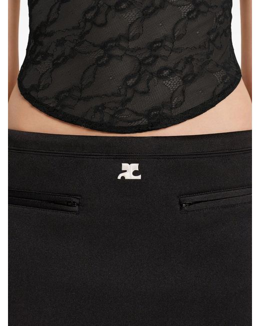 Courreges Black Interlock Tracksuit Skirt
