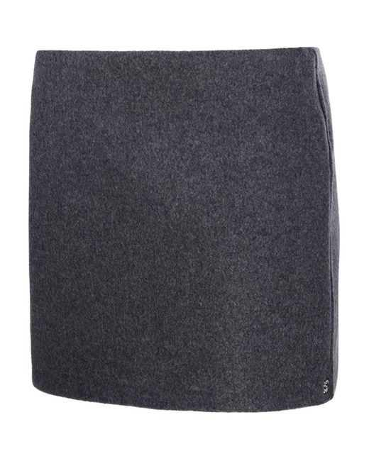 Sportmax Blue Wool Skirt
