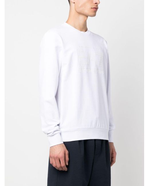 Sudadera con logo estampado EA7 de hombre de color White