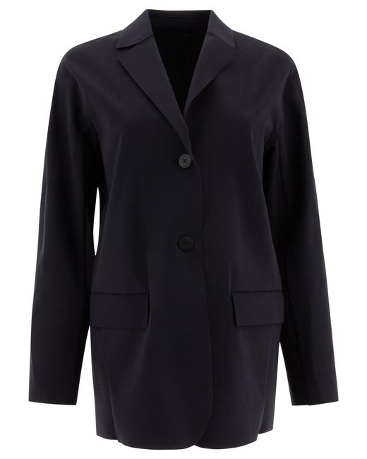 Max Mara Blue Single-Breasted Jersey Blazer