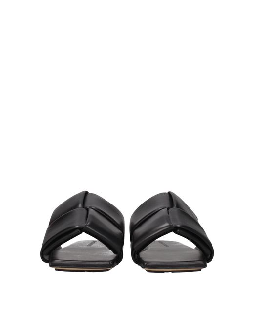Bottega Veneta Black Slippers And Clogs Leather