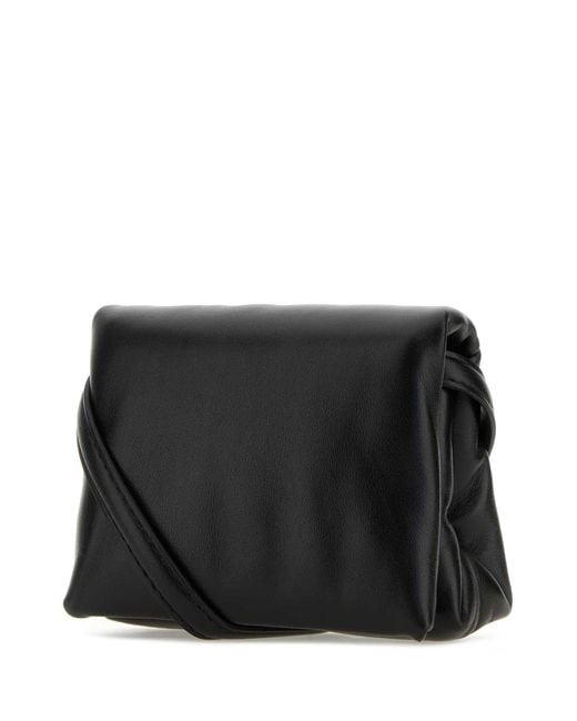 Marni Black Leather Mini Prisma Clutch