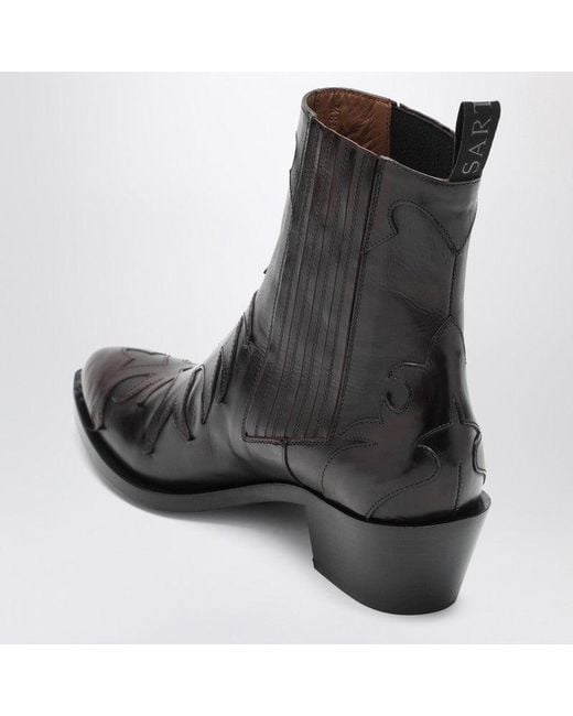 Sartore Black Parma Western Ankle Boot