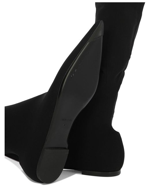 Dolce & Gabbana Stretch Jersey Dij High Laarzen in het Black