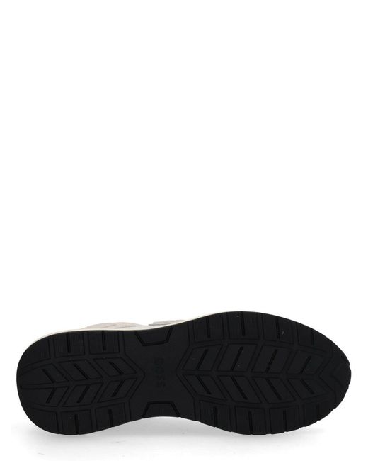 Boss White Monogrammed Sneaker for men