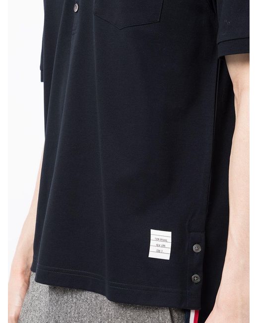Thom Browne Black Cotton Polo Shirt