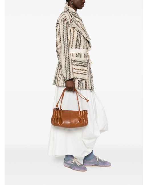 Hereu Brown Geraffte Arta Schultertasche