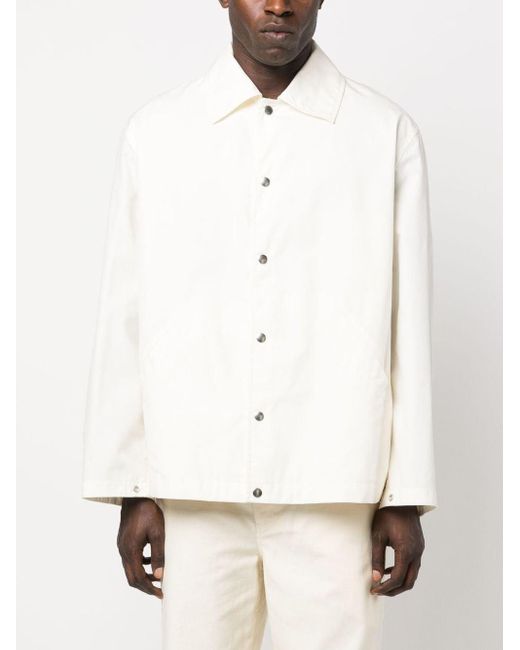 Jil Sander Hemdjacke Mit Logo-Print in White für Herren