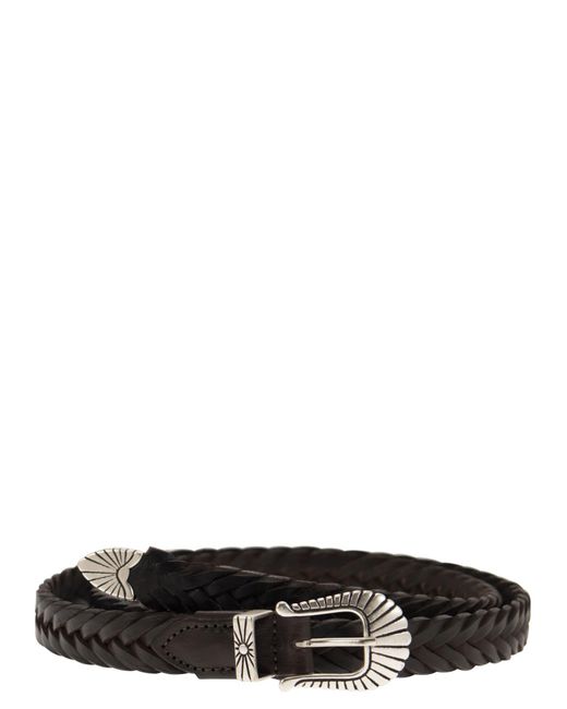 Alberto Luti Black Suede Braided Belt for men