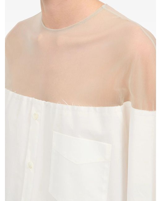 MM6 by Maison Margiela White Long Sleeved Top