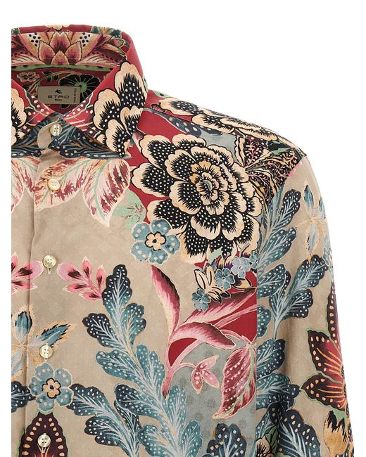 Etro Bloem- En Gebladertehemd in het Multicolor voor heren