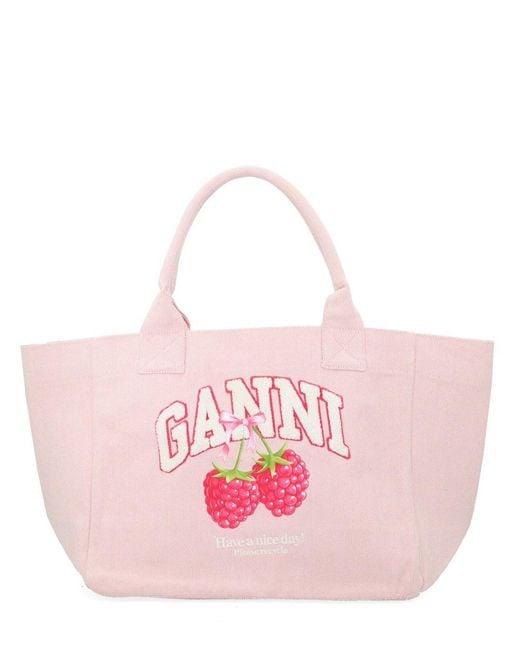 Ganni Pink Borsa "Raspberry" Medium