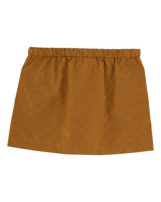 Gucci Brown Miniskirt With "Gg" Texture