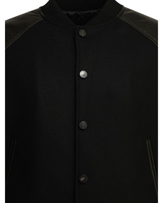 Givenchy Black Wool Bomber Jacket With Reverse Logo