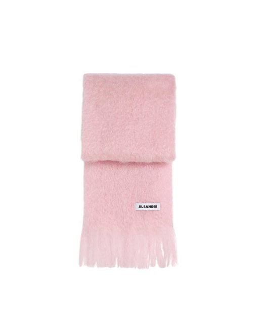 Jil Sander Pink Small Wool Blend Scarf