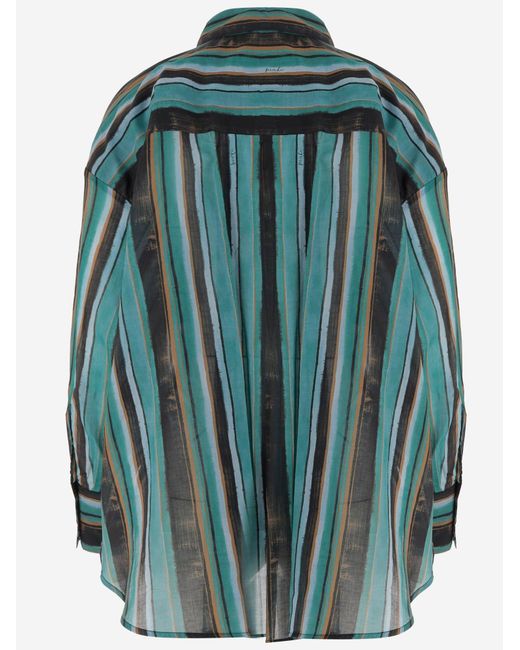 Pinko Green Shirt With Striped Pattern