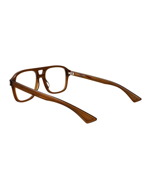Saint Laurent Brown Acetate Glasses
